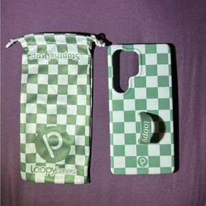Samsung S25 Ultra Loopy Case Mint Checkered Phone Cover